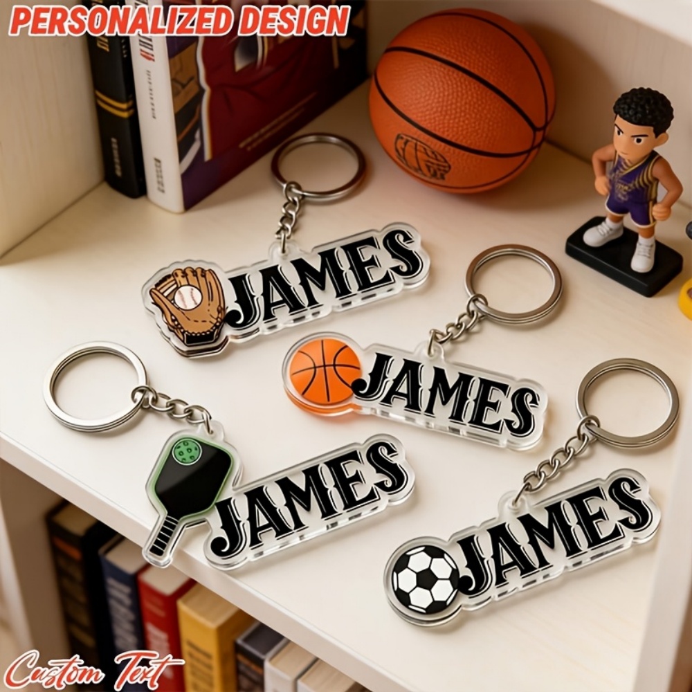 Basketball Arcade Game - Portachiavi Personalizzato in Acrilico con Testo,